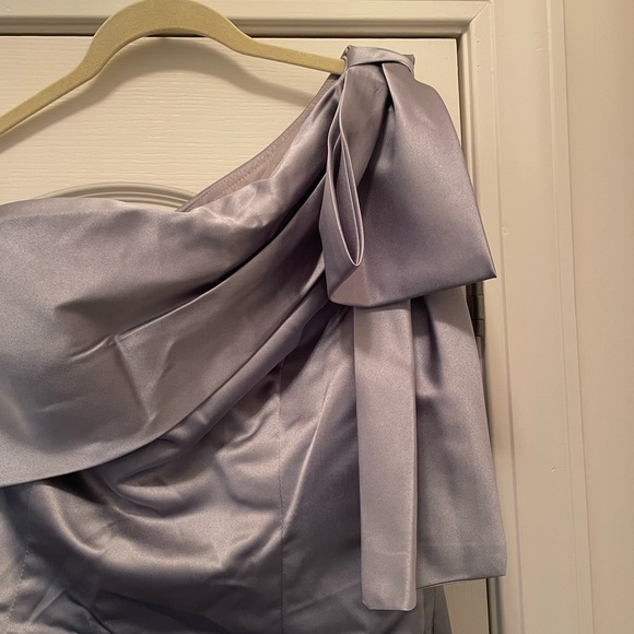 Dusty Blue Mother of the Bride/Groom dress.   One shoulder.  Full length. - Picture 3 of 9